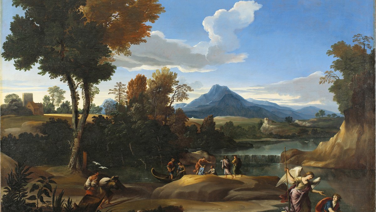 Landscape with Tobias and the Archangel Raphael - Grimaldi